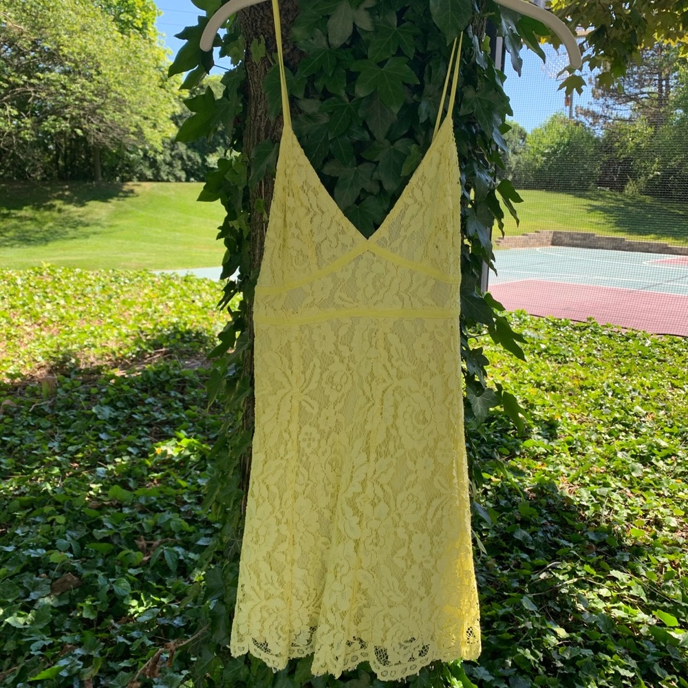 Yellow lace dress